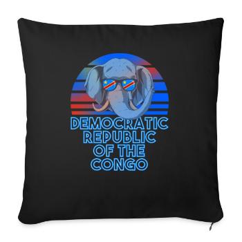 Democratic Republic of the Congo - Sofa pillowcase 17,3'' x 17,3'' (45 x 45 cm) - black - Front