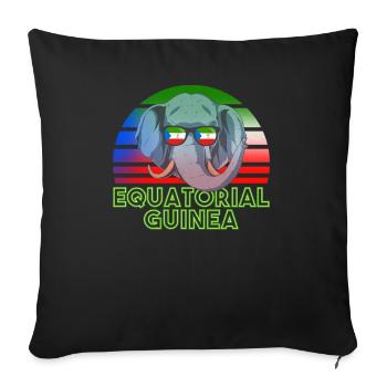 Equatorial Guinea - Sofa pillowcase 17,3'' x 17,3'' (45 x 45 cm) - black - Front