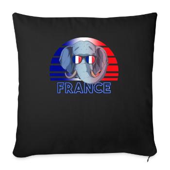 France - Sofa pillowcase 17,3'' x 17,3'' (45 x 45 cm) - black - Front