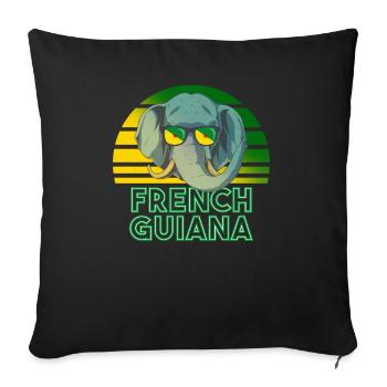 Guyane française - Housse de coussin décorative 45 x 45 cm - noir - Devant