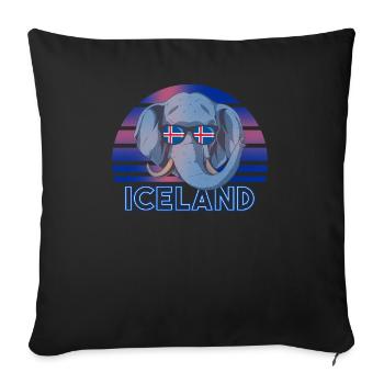 Islande - Housse de coussin décorative 45 x 45 cm - noir - Devant