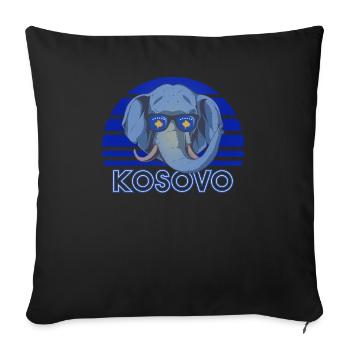 Kosovo (en anglais) - Housse de coussin décorative 45 x 45 cm - noir - Devant
