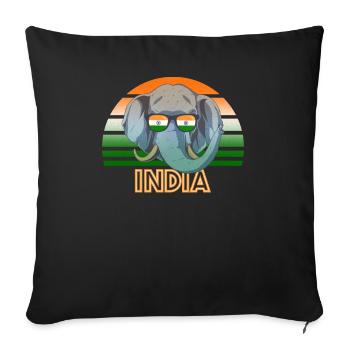 Inde - Housse de coussin décorative 45 x 45 cm - noir - Devant