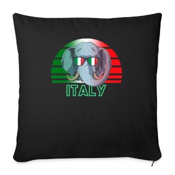 Italie - Housse de coussin décorative 45 x 45 cm - noir - Devant