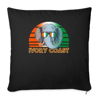 Ivory Coast - Sofa pillowcase 17,3'' x 17,3'' (45 x 45 cm) - black - Front