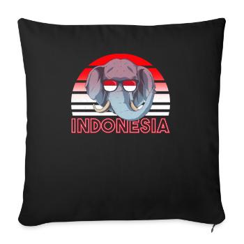 Indonesia - Sofa pillowcase 17,3'' x 17,3'' (45 x 45 cm) - black - Front