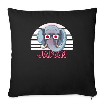 Japon - Housse de coussin décorative 45 x 45 cm - noir - Devant