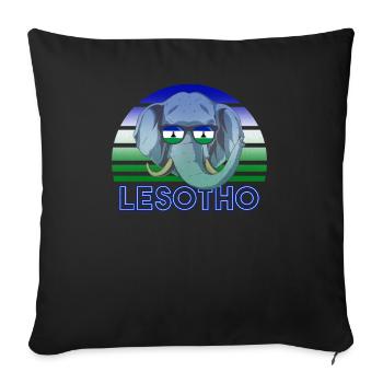 Lesotho - Housse de coussin décorative 45 x 45 cm - noir - Devant