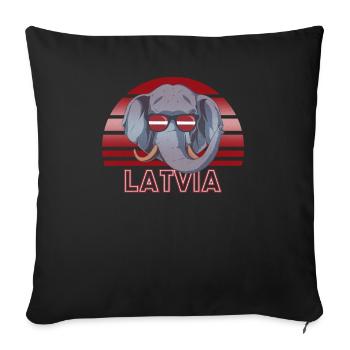 Latvia - Sofa pillowcase 17,3'' x 17,3'' (45 x 45 cm) - black - Front