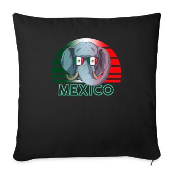 Mexico - Sofa pillowcase 17,3'' x 17,3'' (45 x 45 cm) - black - Front