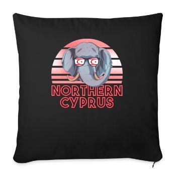 Northern Cyprus - Sofa pillowcase 17,3'' x 17,3'' (45 x 45 cm) - black - Front