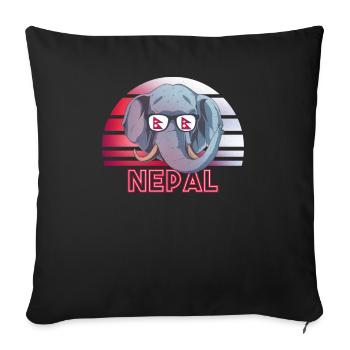Nepal - Sofa pillowcase 17,3'' x 17,3'' (45 x 45 cm) - black - Front