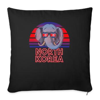 North Korea - Sofa pillowcase 17,3'' x 17,3'' (45 x 45 cm) - black - Front