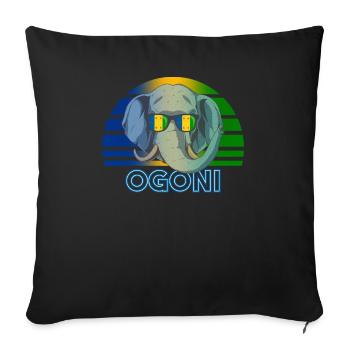 Ogoni - Housse de coussin décorative 45 x 45 cm - noir - Devant