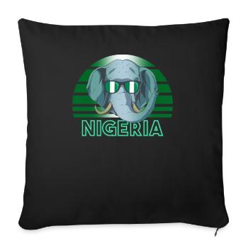 Nigéria - Housse de coussin décorative 45 x 45 cm - noir - Devant