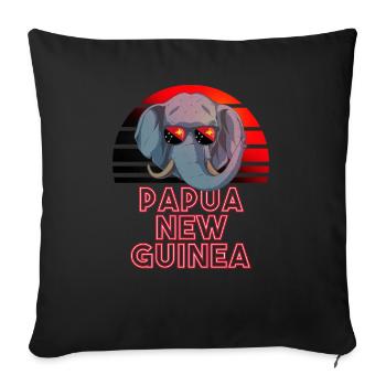 Papua New Guinea - Sofa pillowcase 17,3'' x 17,3'' (45 x 45 cm) - black - Front