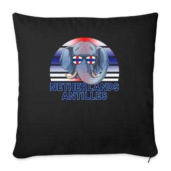 Netherlands Antilles - Sofa pillowcase 17,3'' x 17,3'' (45 x 45 cm) - black - Front