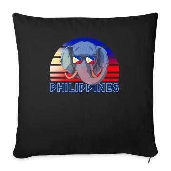 Philippines - Sofa pillowcase 17,3'' x 17,3'' (45 x 45 cm) - black - Front