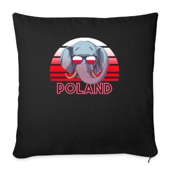 Pologne - Housse de coussin décorative 45 x 45 cm - noir - Devant