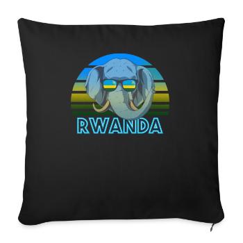 Rwanda - Housse de coussin décorative 45 x 45 cm - noir - Devant