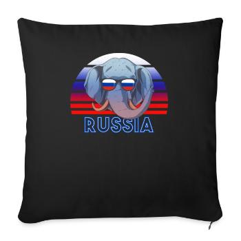 Russie - Housse de coussin décorative 45 x 45 cm - noir - Devant