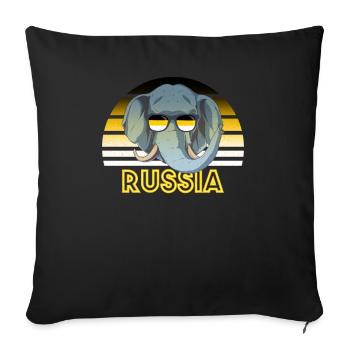 Empire russe - Housse de coussin décorative 45 x 45 cm - noir - Devant