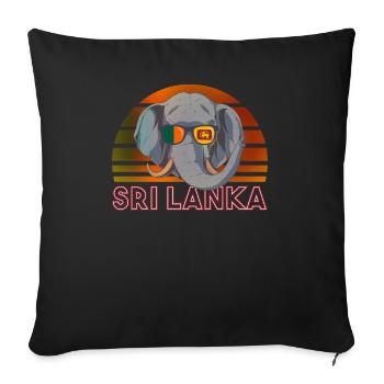 Sri Lanka - Sofa pillowcase 17,3'' x 17,3'' (45 x 45 cm) - black - Front