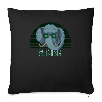 Sindh - Housse de coussin décorative 45 x 45 cm - noir - Devant