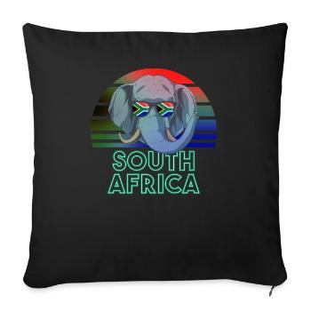 Afrique du Sud - Housse de coussin décorative 45 x 45 cm - noir - Devant