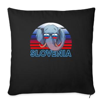 Slovenia - Sofa pillowcase 17,3'' x 17,3'' (45 x 45 cm) - black - Front