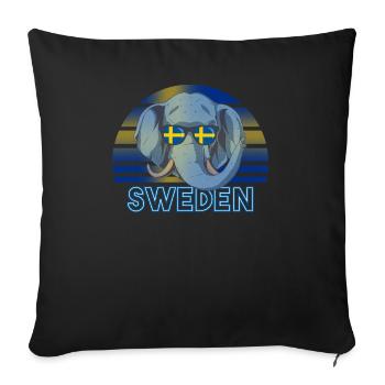 Sweden - Sofa pillowcase 17,3'' x 17,3'' (45 x 45 cm) - black - Front