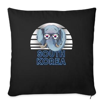 South Korea - Sofa pillowcase 17,3'' x 17,3'' (45 x 45 cm) - black - Front