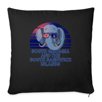 South Georgia and the South Sandwich Islands - Sofa pillowcase 17,3'' x 17,3'' (45 x 45 cm) - black - Front