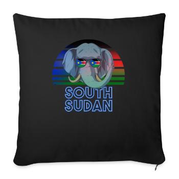 South Sudan - Sofa pillowcase 17,3'' x 17,3'' (45 x 45 cm) - black - Front