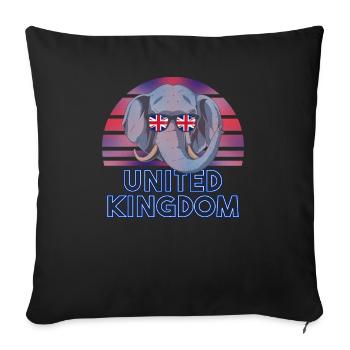 United Kingdom - Sofa pillowcase 17,3'' x 17,3'' (45 x 45 cm) - black - Front