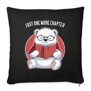 Un chapitre de plus - Conception d’ours polaire kawaii - Housse de coussin décorative 45 x 45 cm - noir - Devant