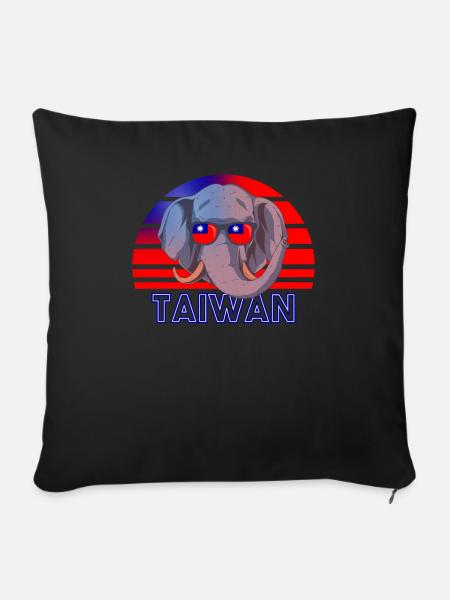 Taiwan - Sofakissenbezug 45 x 45 cm - Schwarz