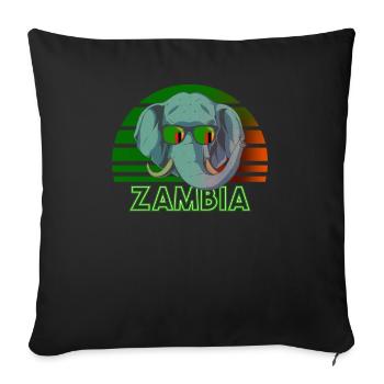 Zambia - Sofa pillowcase 17,3'' x 17,3'' (45 x 45 cm) - black - Front