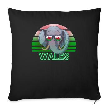 Pays de Galles - Housse de coussin décorative 45 x 45 cm - noir - Devant