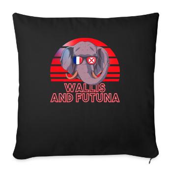 Wallis et Futuna - Housse de coussin décorative 45 x 45 cm - noir - Devant