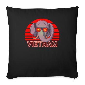 Vietnam - Sofa pillowcase 17,3'' x 17,3'' (45 x 45 cm) - black - Front