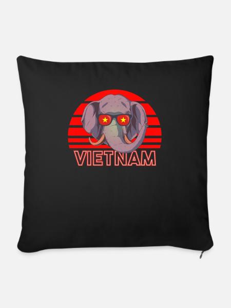 Vietnam - Sofakissenbezug 45 x 45 cm - Schwarz