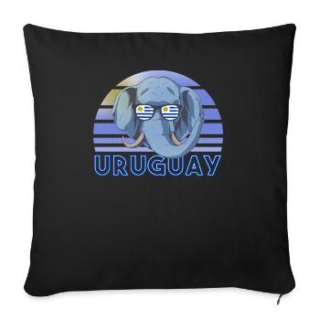 Uruguay - Sofa pillowcase 17,3'' x 17,3'' (45 x 45 cm) - black - Front