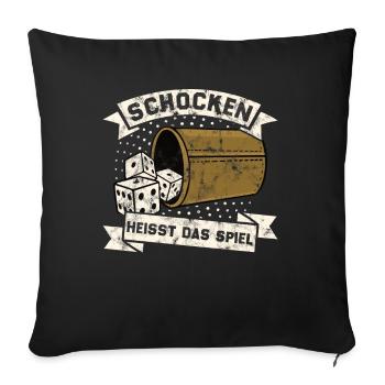Schocken est le jeu appelé jeu de dés Boire de la bière - Housse de coussin décorative 45 x 45 cm - noir - Devant