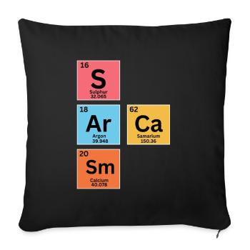 Sarcasme - Tableau périodique - Housse de coussin décorative 45 x 45 cm - noir - Devant