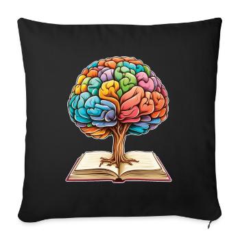 Reading Forms Mindset Growth Artwork Tree - Sofa pillowcase 17,3'' x 17,3'' (45 x 45 cm) - black - Front