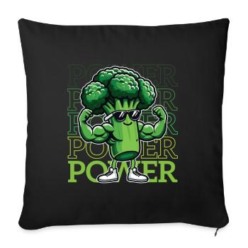 Végétalien Végétarien Brocoli Fitness Musculation - Housse de coussin décorative 45 x 45 cm - noir - Devant