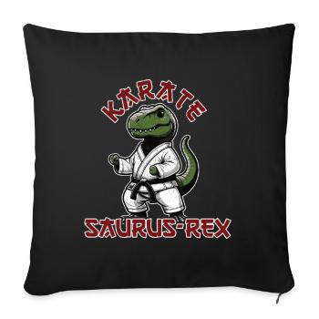 Lustiger T-Rex Karate Dino Kampfsport - Sofakissenbezug 45 x 45 cm - Schwarz - Vorne