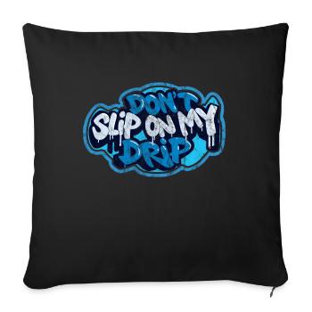 Ne glisse pas sur mon style Sneaker Head - Housse de coussin décorative 45 x 45 cm - noir - Devant