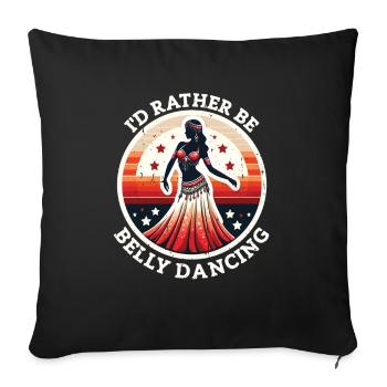 Funny Belly Dance Saying Oriental Dance - Sofa pillowcase 17,3'' x 17,3'' (45 x 45 cm) - black - Front
